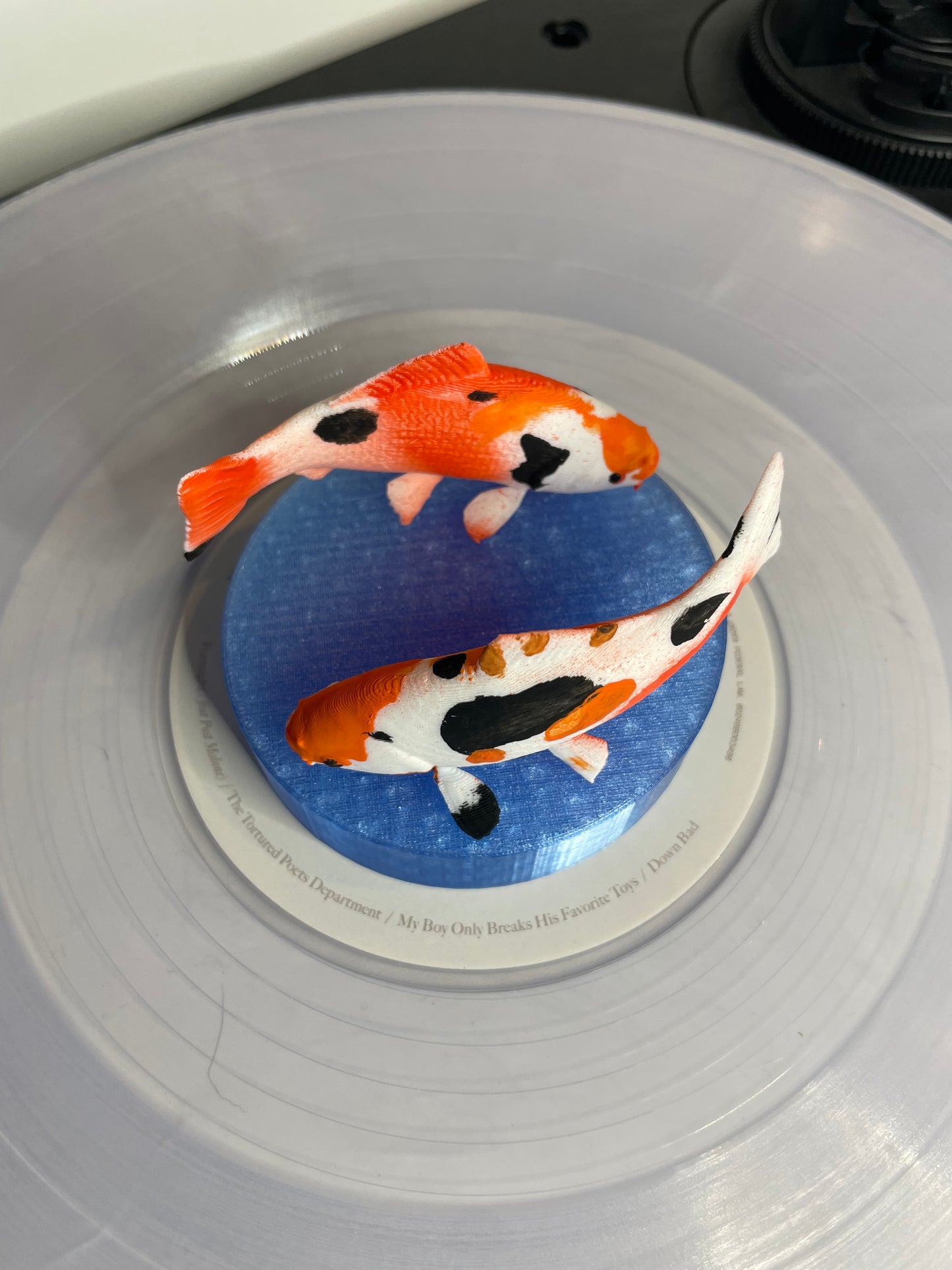 Koi fish vinyl charm with optional pond