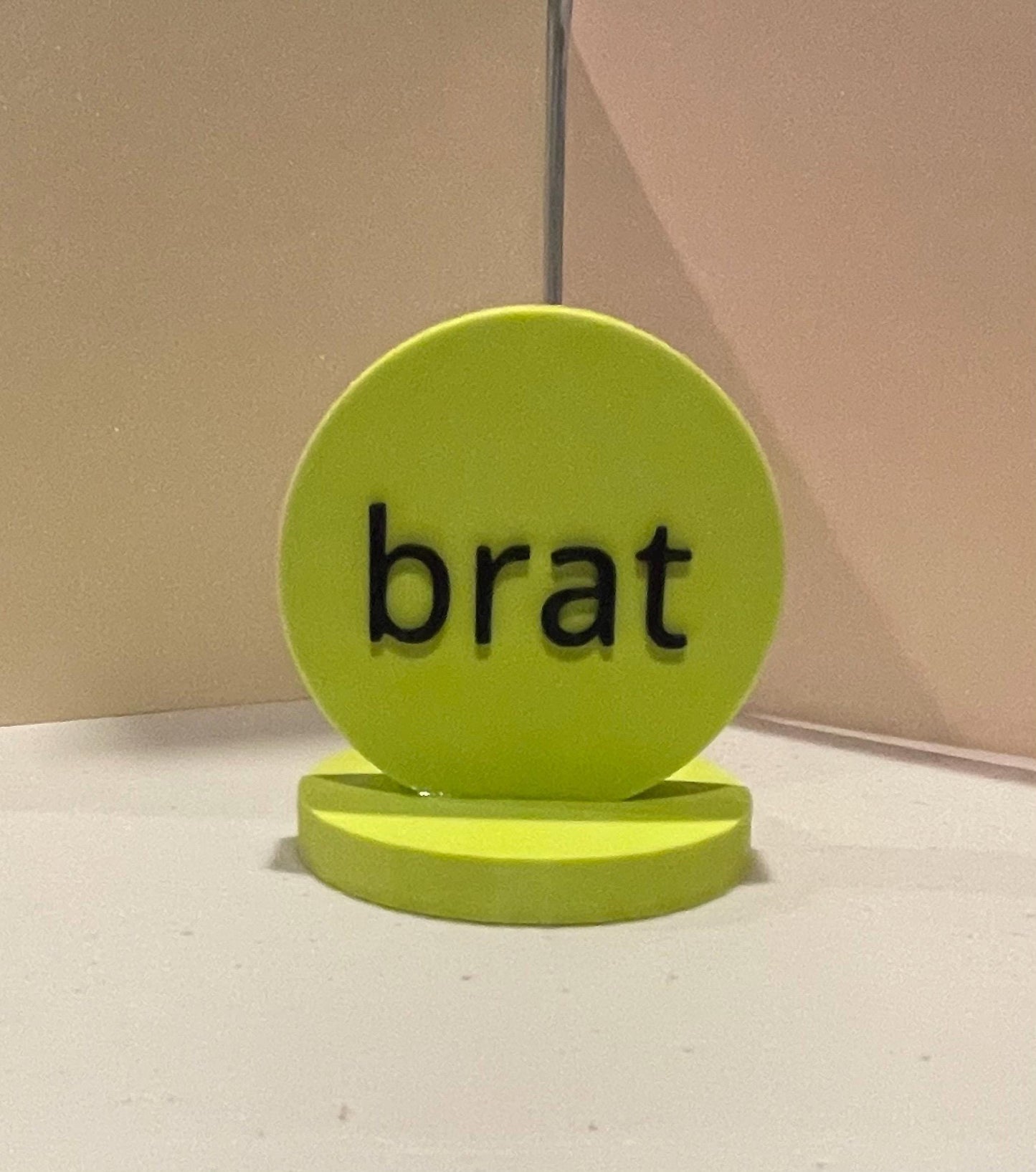 Brat charms for vinyl record collectors or accessorizing Charli display areas. Customize with your Brat name